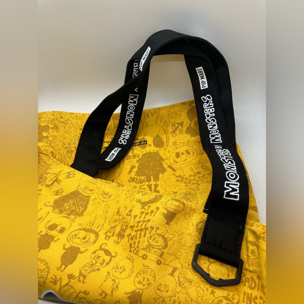 Limited Edition Labubu The Monsters 10th Anniversary Yellow Canvas Tote Bag - Picture 4 of 9